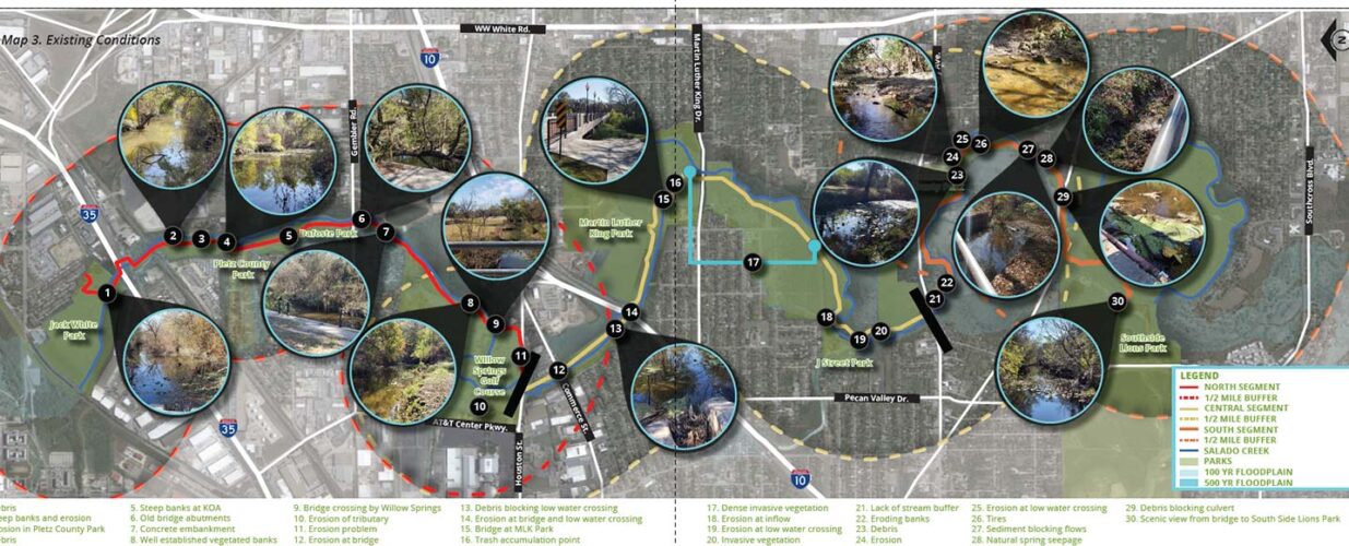 existing conditions map for South Salado Creek